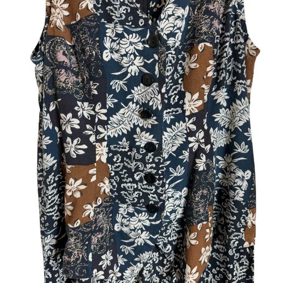 Vintage Jamie Brooke Floral Cottagecore Button Up‎ Vest Jumpsuit Women’s Medium - Picture 5 of 11